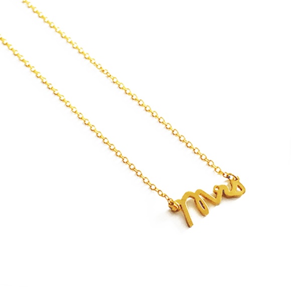 The Trophy Wife Mrs 18k Plated Necklace - Picture 1 of 4